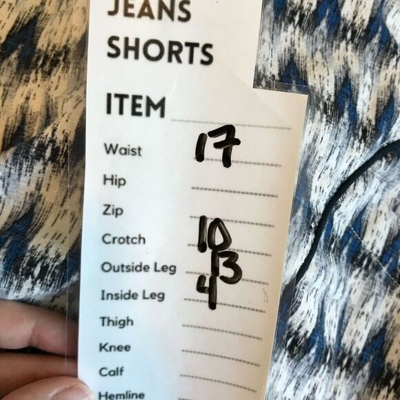 Anthropologie Cartonnier Larimar Ikat Blue Motif High Waist Short Womens 10 - Picture 12 of 12